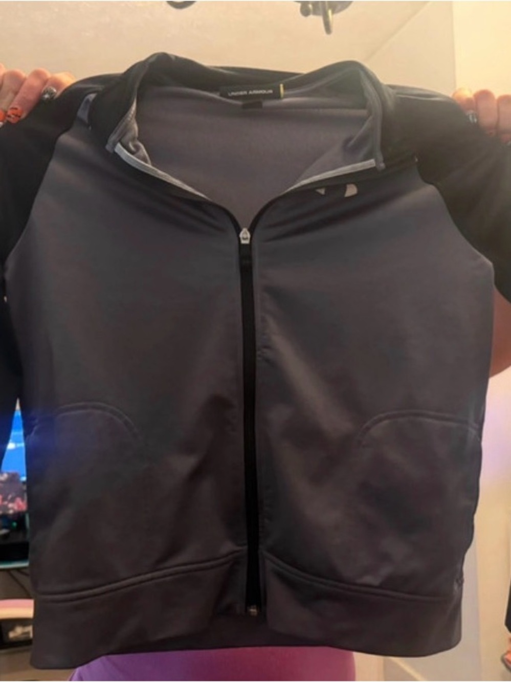 Under Armour Men's Black and Gray Performance Full-Zip Jacket
